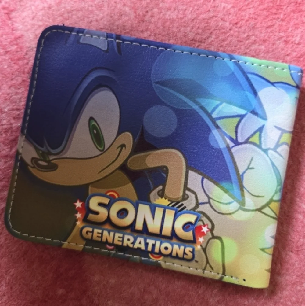 New sonic the hedgehog anime manga leather wallet